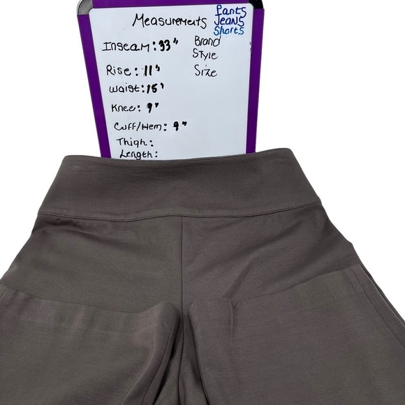 São Paulo Taupe High Rise Stretch Straight Leg Pants Zipper Accents Size 10 Tall - Picture 8 of 13